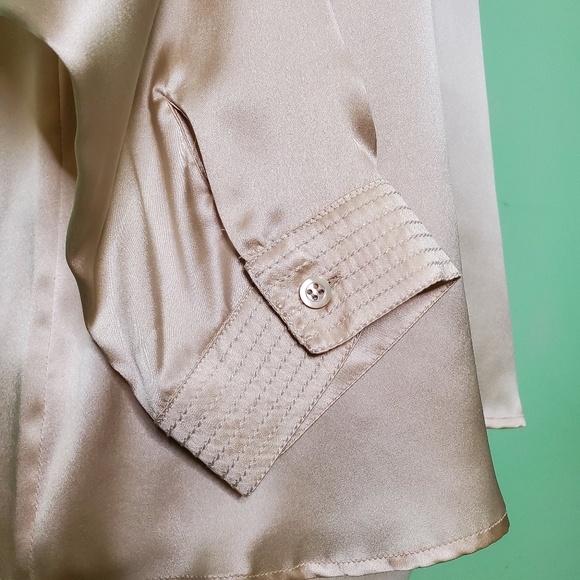 Armani Collezioni Champagne Button Down Blouse - Picture 6 of 7